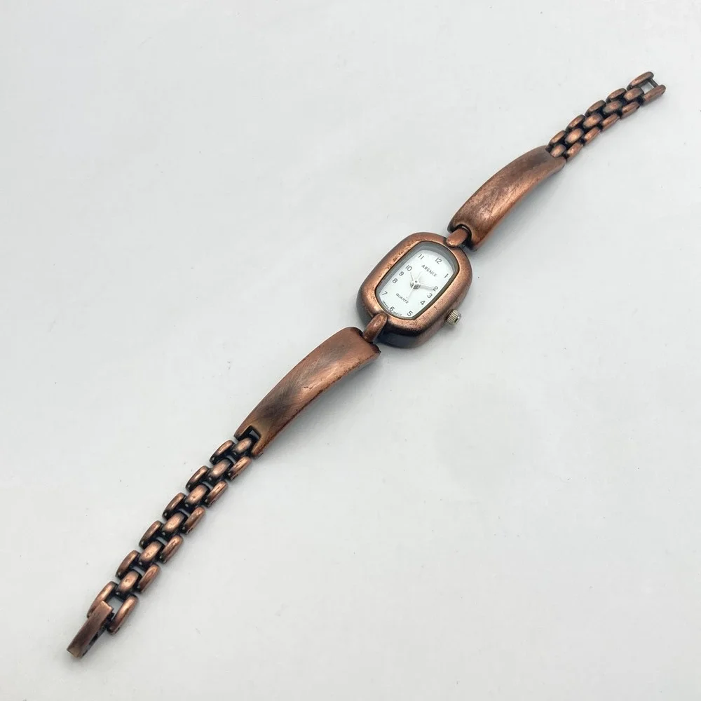 Arenix Women's Watch Copper Tone 18mm Oval New Battery SMALL 6